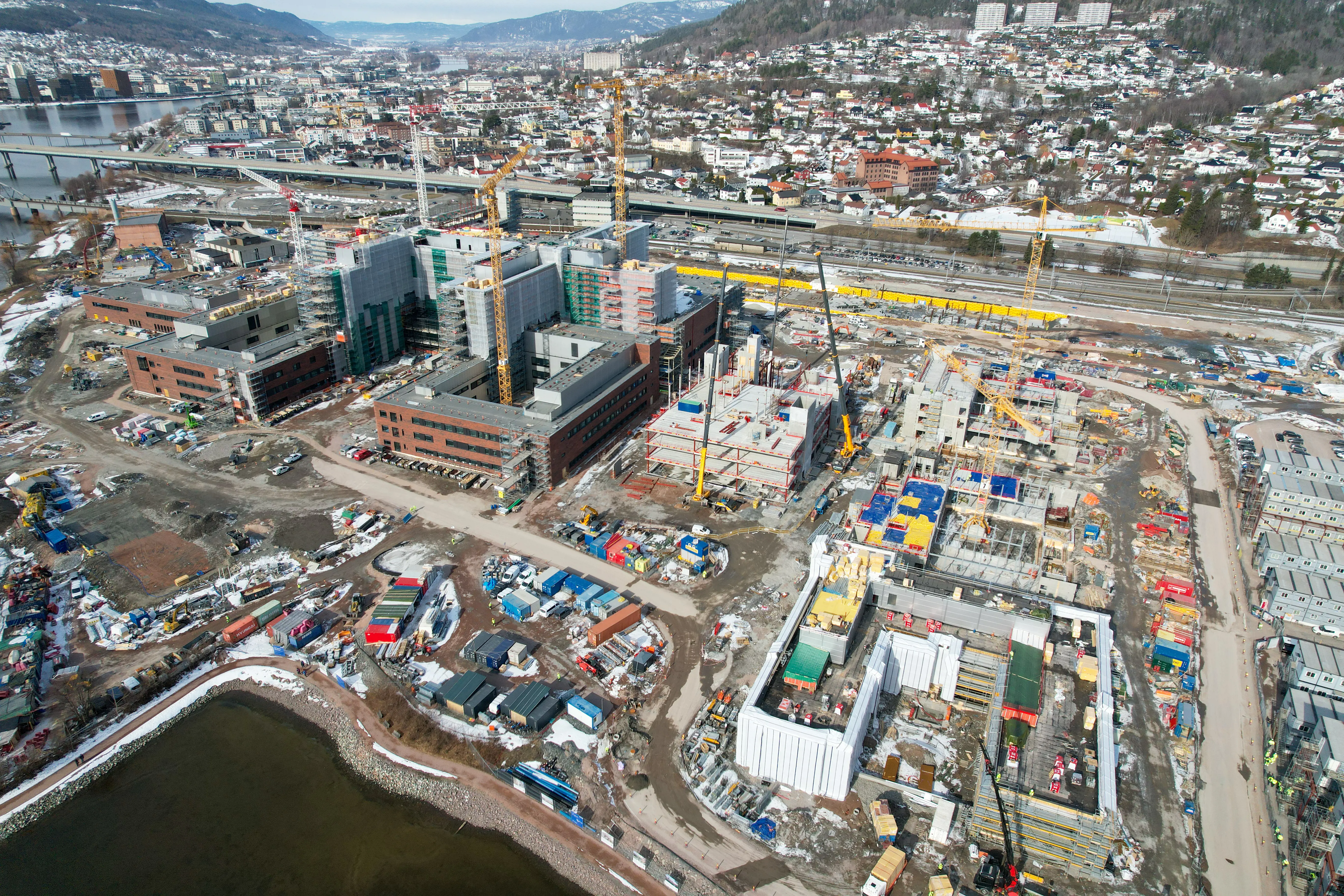 nytt sykehus i Drammen under bygging