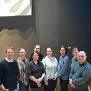 Fra venstre: Øystein Høydahl (Levanger sykehus), Inga Røyset (St.Olavs hospital), Mona Dixon Gundersen (UNN), Astrid Berild (OUS), Kristina Sundt Eriksen (SUS), Siri Rostoft (OUS), Nienke de Glas (Helse Førde), Stian Hvitstein Vataker (STHF)