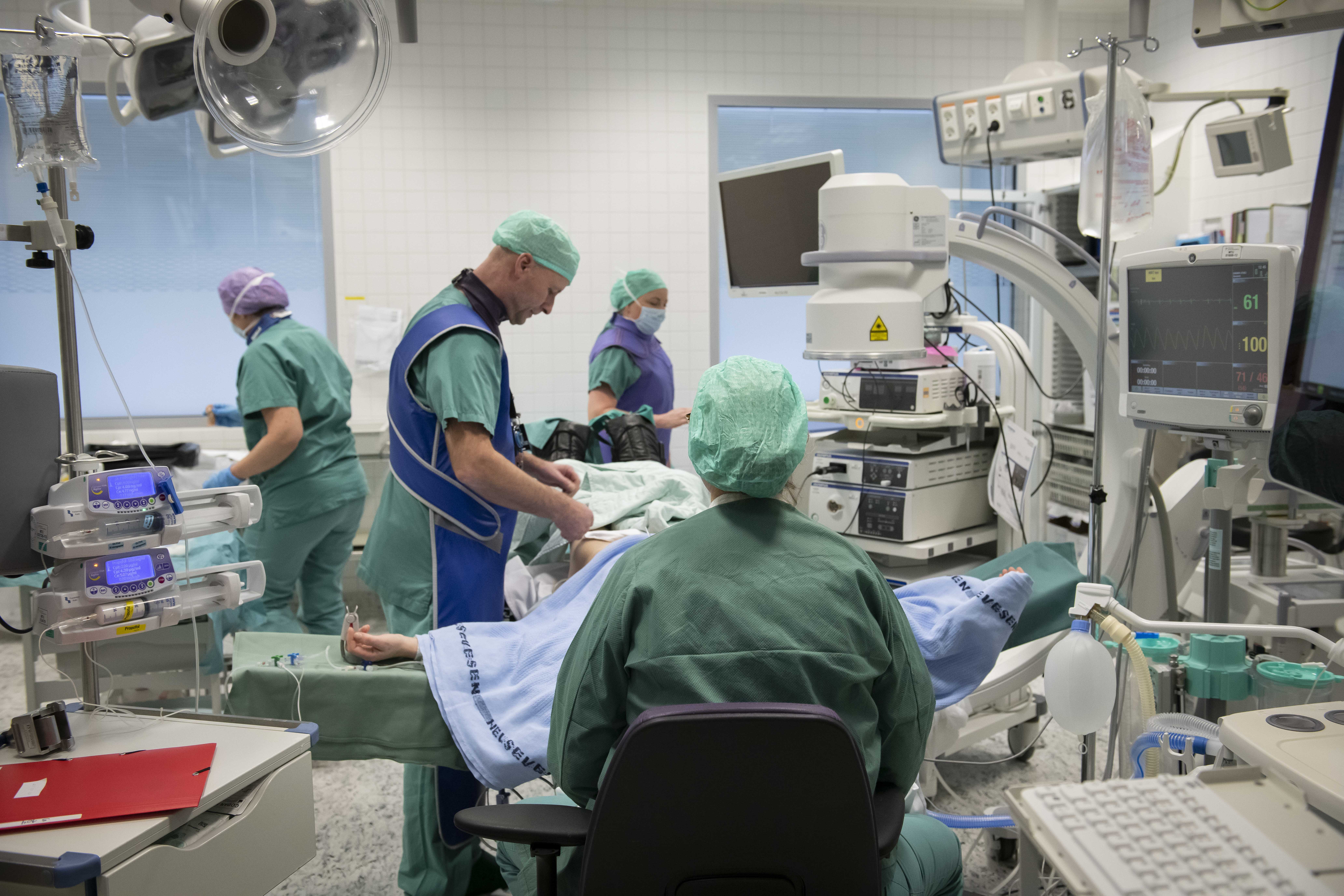 A group of people in a room