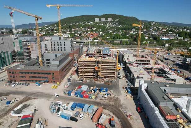 dronebilde byggeplass