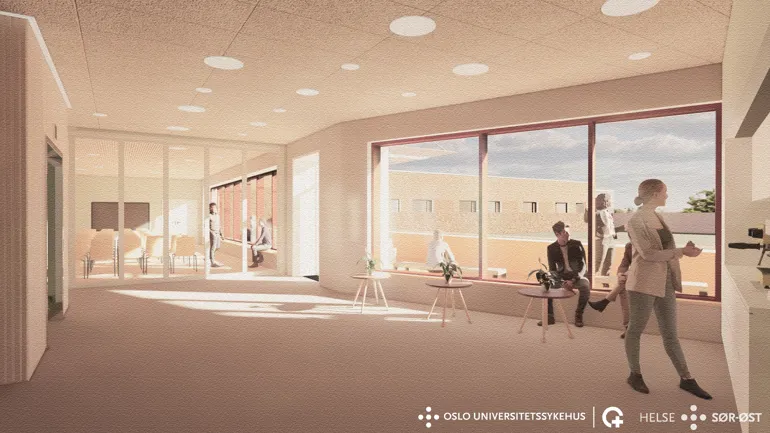 personer i et vrimreareal med store vinduer