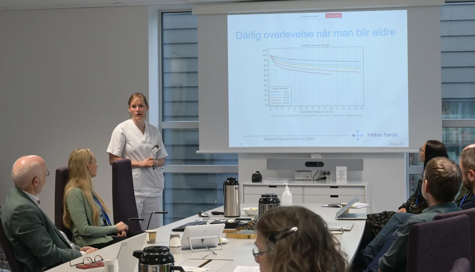 En person som holder en presentasjon