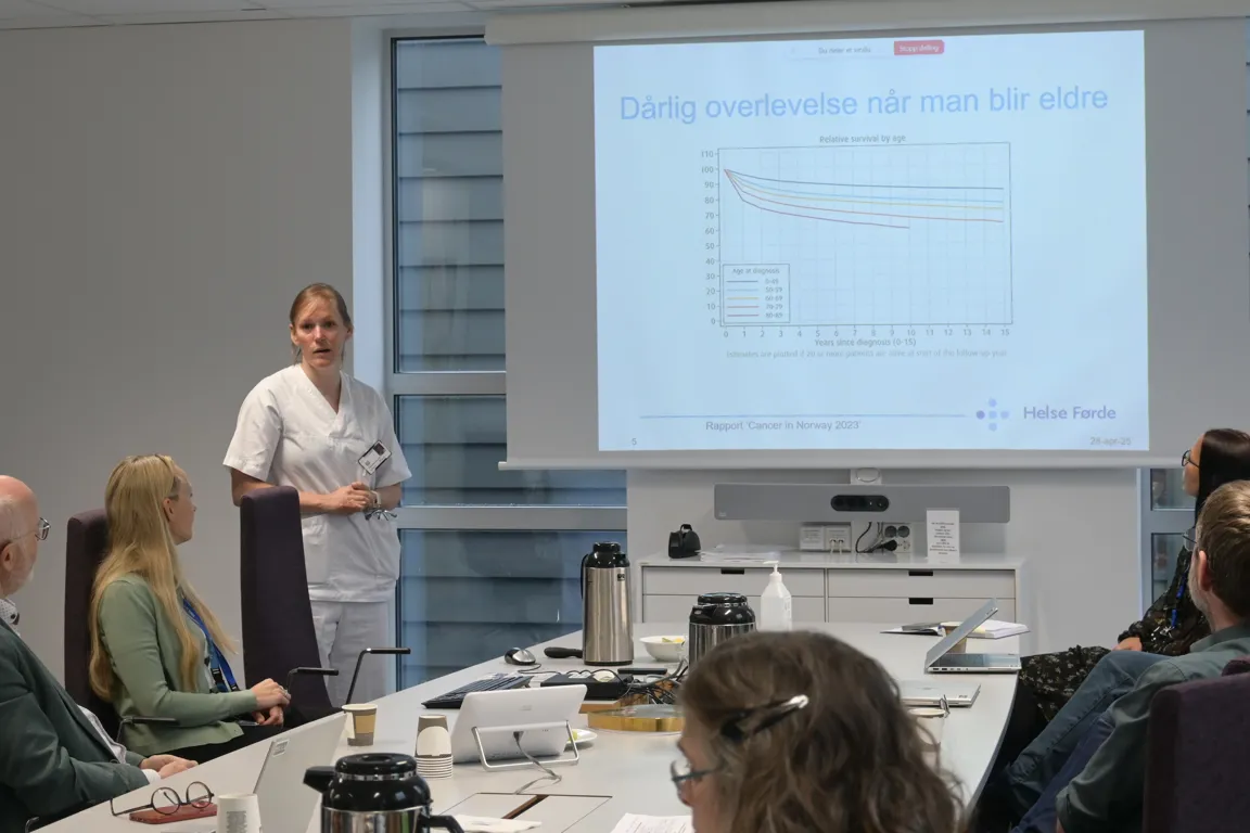 En person som holder en presentasjon