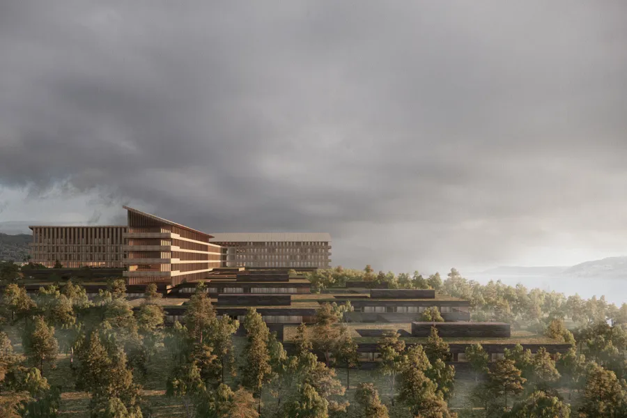 Skisse av Mjøssykehuset