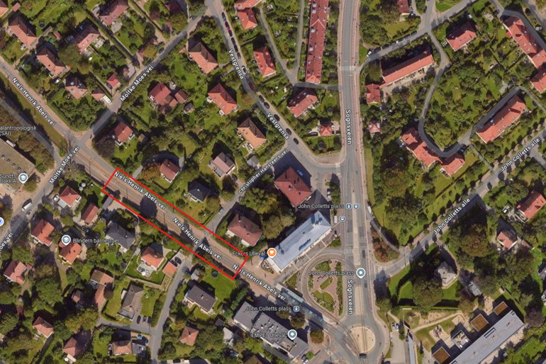 En høy vinkel av en by