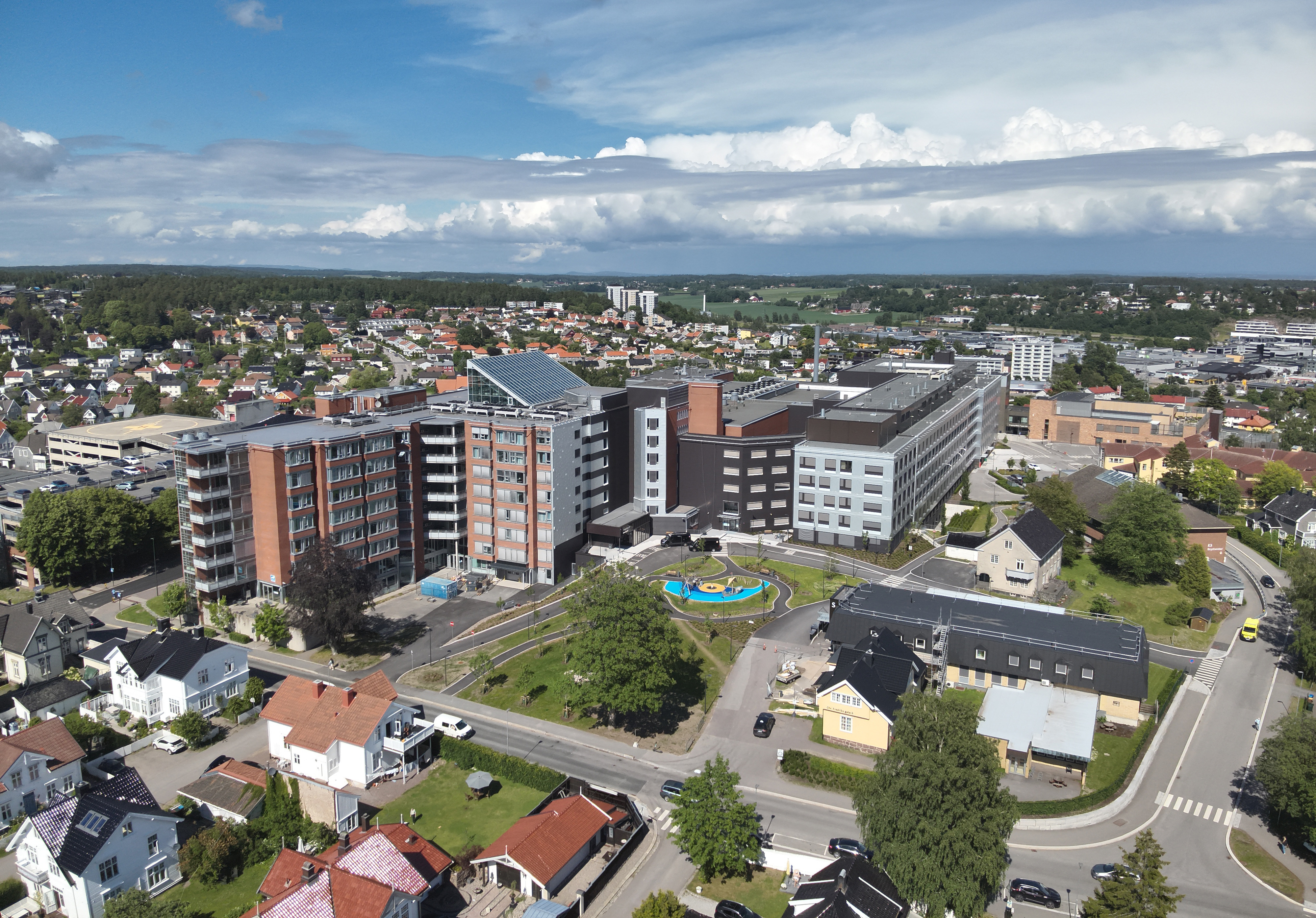 Flyfoto av sykehuset i Tønsberg
