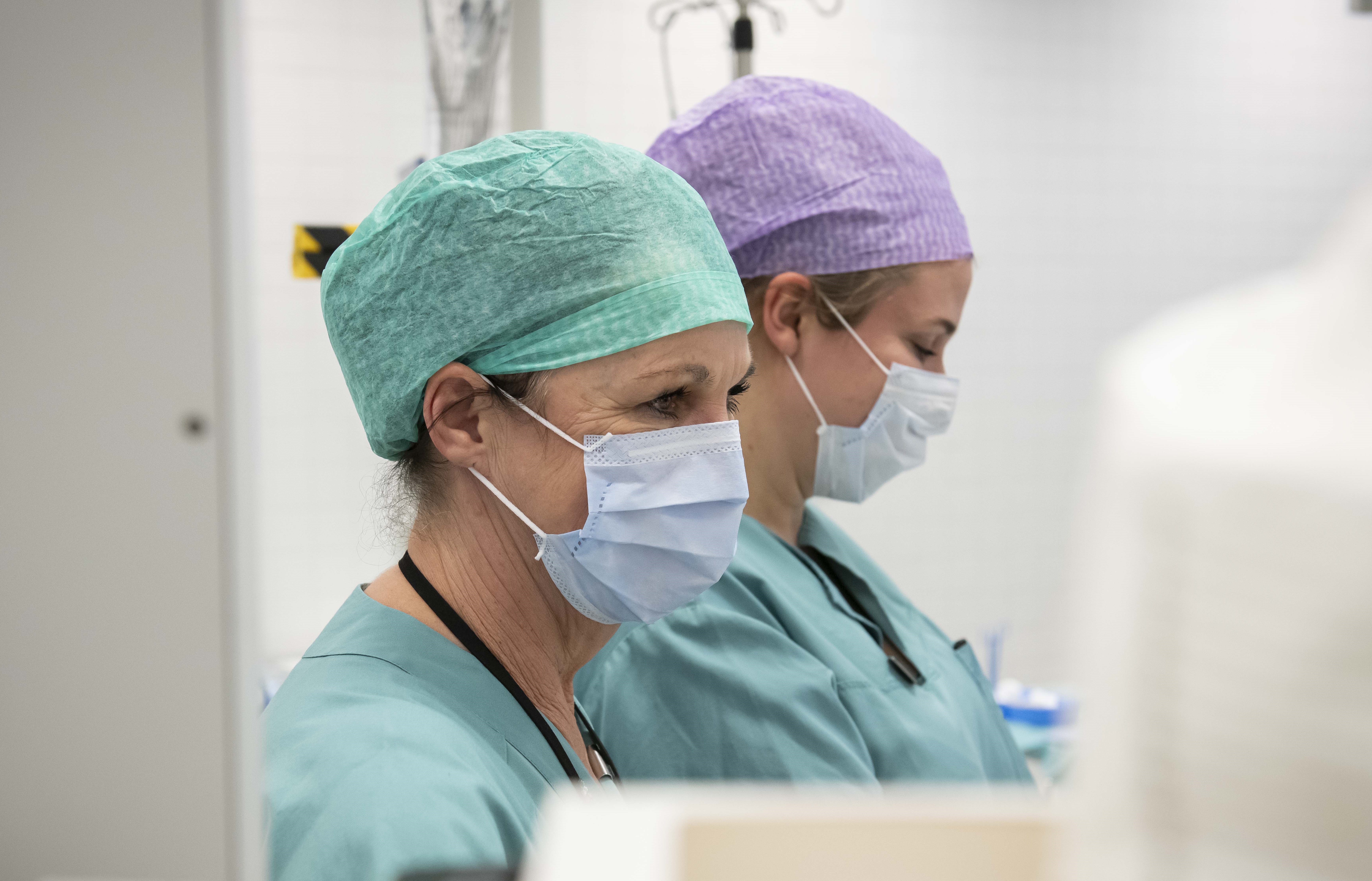 A couple of surgeons in a room